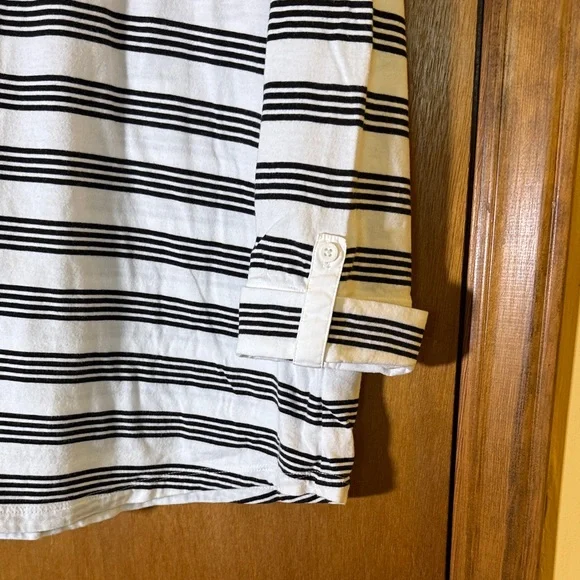 Jones New York Black and White Striped Blouse - Picture 2 of 4